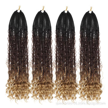 Goddess Box Senegal Twist Braids with Curly Ends Crochet Bohemian Braids Hair Hair Extensions Synthetic Braiding